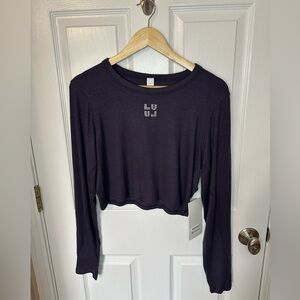 Lululemon Hold Tight Long Sleeve Jewelled Top Womens Size 14 Athleisure Workout